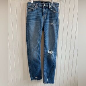 Hudson Jeans Blue Ripped distressed cropped Jeans size 25